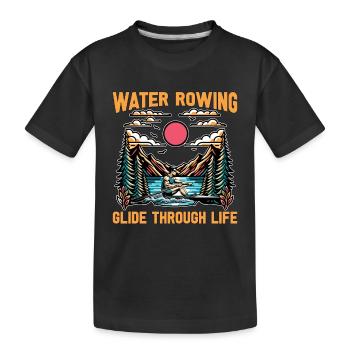 Aviron aquatique Glisse dans la vie Nautisme Canoë - T-shirt bio Premium Enfant - noir - Devant