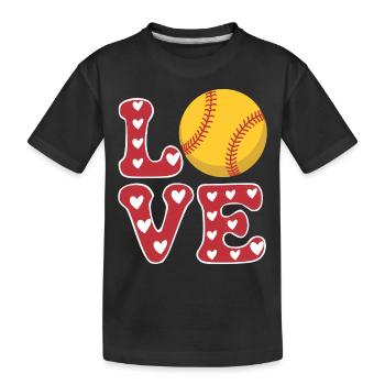 Softball Joueur de Softball Cadeau de Softball Mignon - T-shirt bio Premium Enfant - noir - Devant