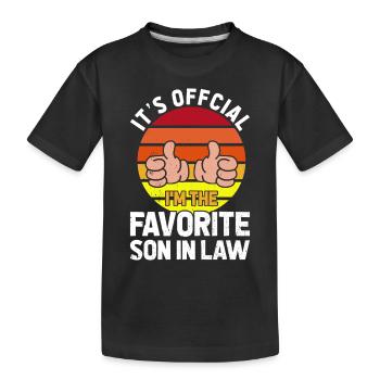 Favorite son: father, mother, mother-in-law - Kids' Premium Organic T-Shirt - black - Front