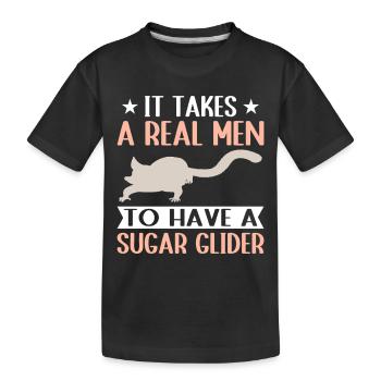 Sugar glider - Kids' Premium Organic T-Shirt - black - Front