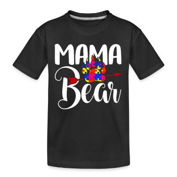 Autism Awareness Autism Mama Bear - Kids' Premium Organic T-Shirt - black - Front