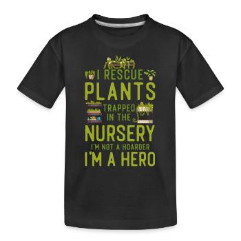 Amoureux des plantes Jardinage I Sauvetage - T-shirt bio Premium Enfant - noir - Devant