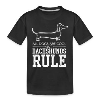 Alle Hunde Sind Cool Aber Dackel Regieren - Kinder Premium Bio T-Shirt - Schwarz - Vorne