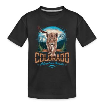 Colorado Adventure – Wilderness & Nature Design - Kids' Premium Organic T-Shirt - black - Front