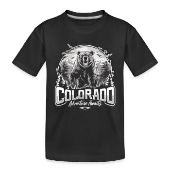 Colorado Adventure – Ours sauvage et montagnes - T-shirt bio Premium Enfant - noir - Devant