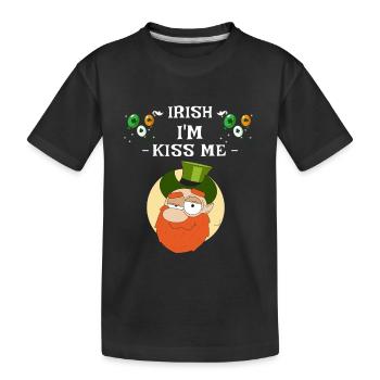 Kiss Me Im Irish - Kids' Premium Organic T-Shirt - black - Front