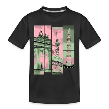 Berlin Skyline City Germany Collage Vintage - Kids' Premium Organic T-Shirt - black - Front