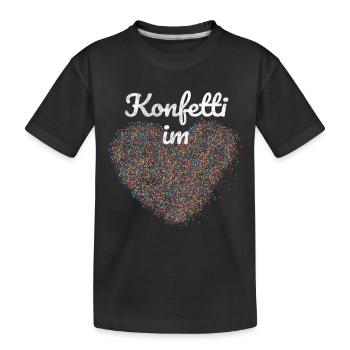 Confetti in the heart - Kids' Premium Organic T-Shirt - black - Front