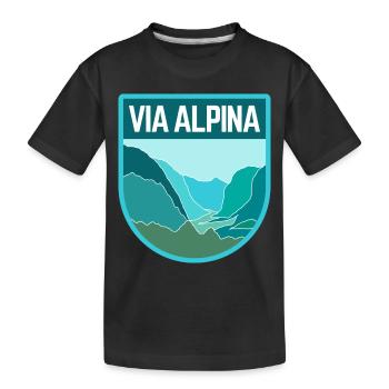 Via Alpina - Kids' Premium Organic T-Shirt - black - Front