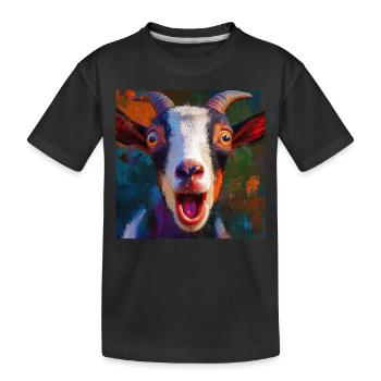 Ziege - Kinder Premium Bio T-Shirt - Schwarz - Vorne