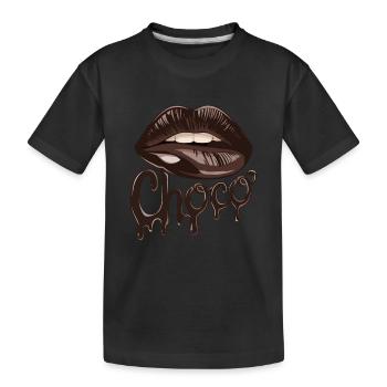 Chocolate Choco Lips Artwork pour - T-shirt bio Premium Enfant - noir - Devant