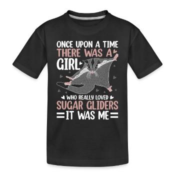 Sugar glider - Kids' Premium Organic T-Shirt - black - Front