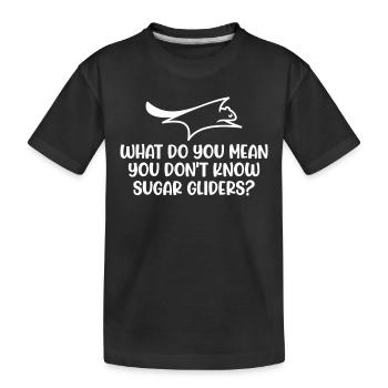 Sugar glider - Kids' Premium Organic T-Shirt - black - Front