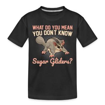 Sugar glider - Kids' Premium Organic T-Shirt - black - Front