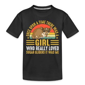 Sugar glider - Kids' Premium Organic T-Shirt - black - Front