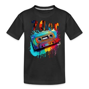 CASSETTE DE MUSIQUE années 70 - T-shirt bio Premium Enfant - noir - Devant
