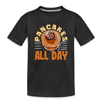 Pancakes all day enjoyment - Kids' Premium Organic T-Shirt - black - Front