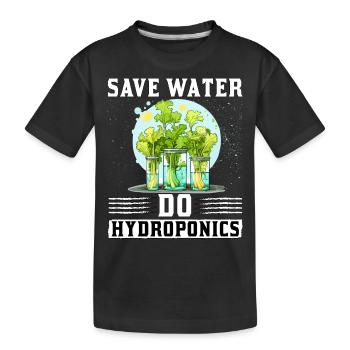 Save Water do Hydroponics - Kids' Premium Organic T-Shirt - black - Front