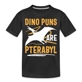 Funny Dino Pun Pterodactyl - Kids' Premium Organic T-Shirt - black - Front