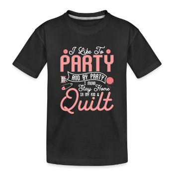 J’aime faire la fête et par Party Quilting Quilter - T-shirt bio Premium Enfant - noir - Devant
