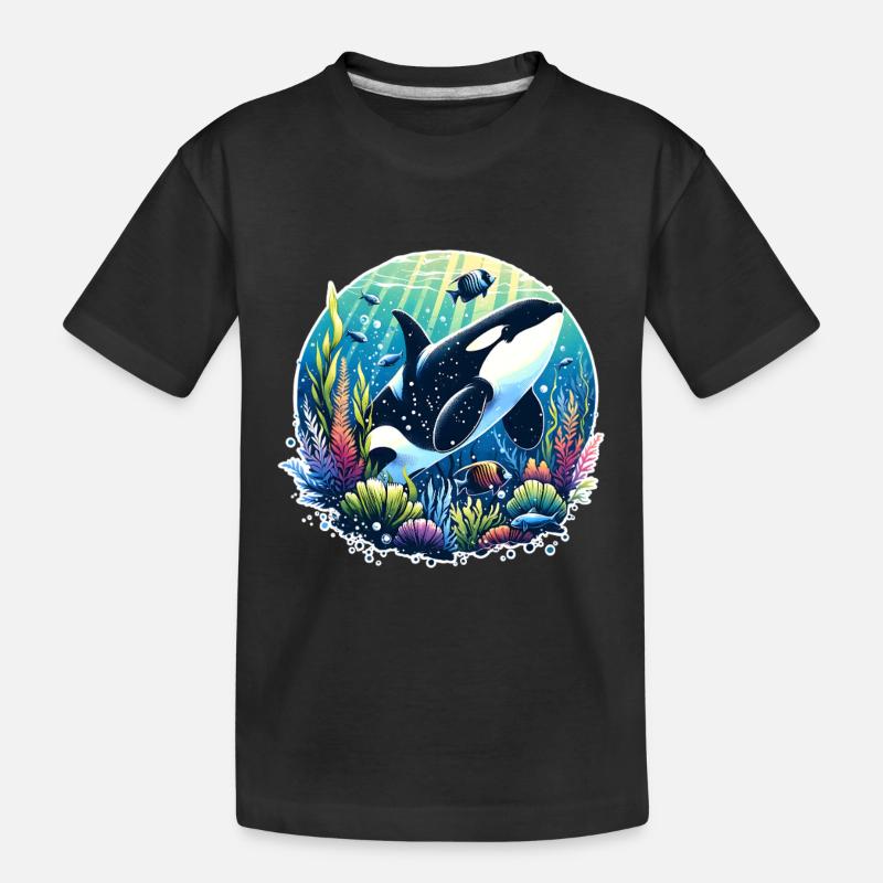 Orca Schwertwal - Kinder Premium Bio T-Shirt - Schwarz