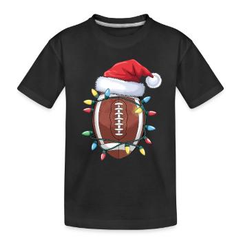 Noël de football américain avec des lumières et des lumières - T-shirt bio Premium Enfant - noir - Devant