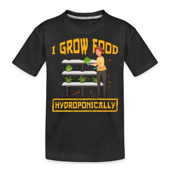 Ich baue Lebensmittel-Hydrokulturen an - Kinder Premium Bio T-Shirt - Schwarz - Vorne