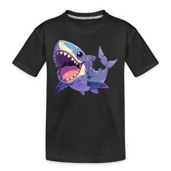 Grands requins blancs Grand requin blanc - T-shirt bio Premium Enfant - noir - Devant