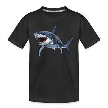 Grands requins blancs Grand requin blanc - T-shirt bio Premium Enfant - noir - Devant