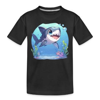 Grands requins blancs Grand requin blanc - T-shirt bio Premium Enfant - noir - Devant