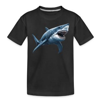 Grands requins blancs Grand requin blanc - T-shirt bio Premium Enfant - noir - Devant