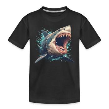 Grands requins blancs Grand requin blanc - T-shirt bio Premium Enfant - noir - Devant