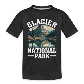 Glacier National Park Nature Design - Kids' Premium Organic T-Shirt - black - Front