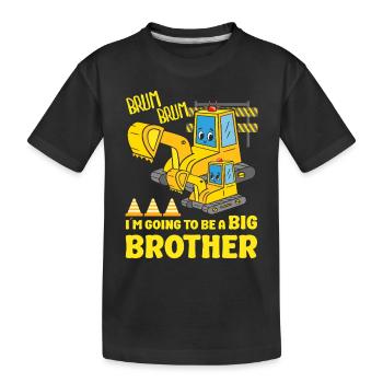Excavator Child Ready Going To Be A Big Brother - Kinder Premium Bio T-Shirt - Schwarz - Vorne