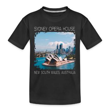 Opernhaus in Sydney - Kinder Premium Bio T-Shirt - Schwarz - Vorne