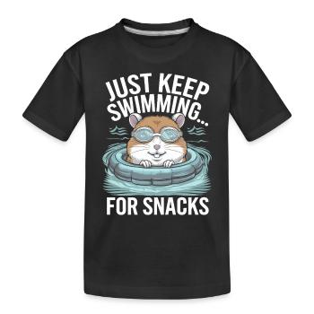 Un hamster nage pour se grignoter - Just Keep Swimming - T-shirt bio Premium Enfant - noir - Devant