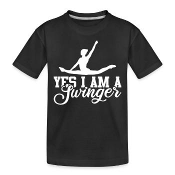 Trapèze de cirque pour costume de trapéziste - T-shirt bio Premium Enfant - noir - Devant