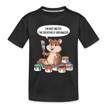 Künstler Maler Kreativ Organisiert Niedlicher - Kinder Premium Bio T-Shirt - Schwarz - Vorne
