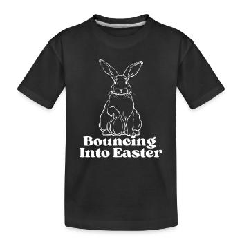 Bouncing into Easter - Kids' Premium Organic T-Shirt - black - Front