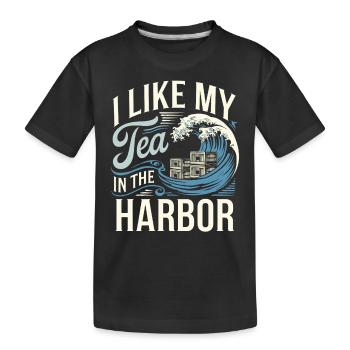 Boston Tea 1773 American Revolution Historic - Kinder Premium Bio T-Shirt - Schwarz - Vorne