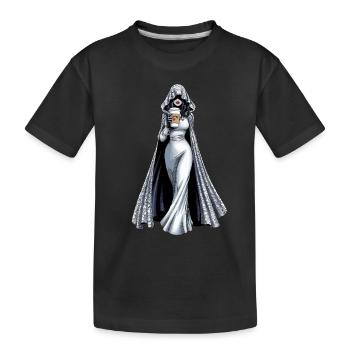 Femme fantomatique avec inspiration café - T-shirt bio Premium Enfant - noir - Devant