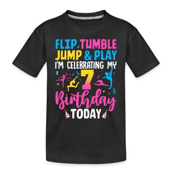 Gymnastics Birthday 7 years - Kids' Premium Organic T-Shirt - black - Front