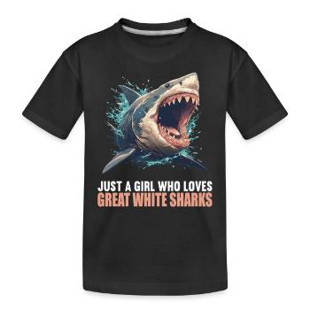 Grands requins blancs Grand requin blanc - T-shirt bio Premium Enfant - noir - Devant