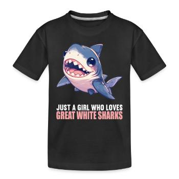 Grands requins blancs Grand requin blanc - T-shirt bio Premium Enfant - noir - Devant