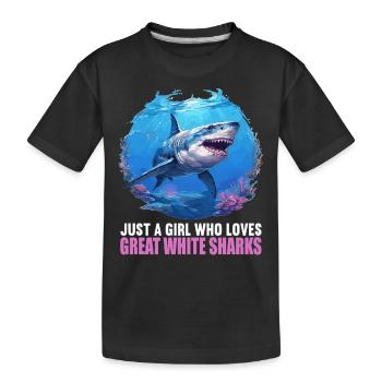 Grands requins blancs Grand requin blanc - T-shirt bio Premium Enfant - noir - Devant