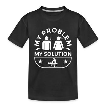 Kinésithérapeute Mon problème Mon pictogramme Maman Papa - T-shirt bio Premium Enfant - noir - Devant