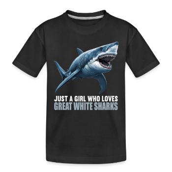 Grands requins blancs Grand requin blanc - T-shirt bio Premium Enfant - noir - Devant