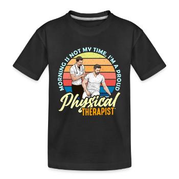 Le matin n’est pas ma physiothérapie - T-shirt bio Premium Enfant - noir - Devant