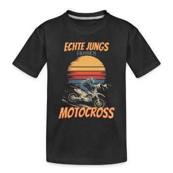 Motocross Dirt Bike Superbike Enduro Offroad Motor - Kinder Premium Bio T-Shirt - Schwarz - Vorne