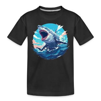 Haie Hai - Kinder Premium Bio T-Shirt - Schwarz - Vorne